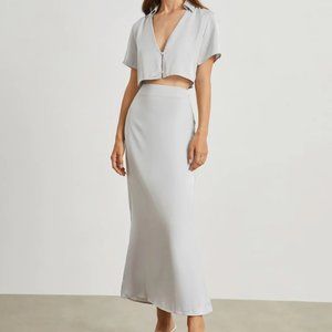 Two Piece Maxi Skirt Set - Grey XS